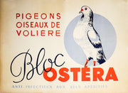 1940's French Buvard Paper - Bloc Ostéra, Pigeons Oiseau de Volière, Salt Lick